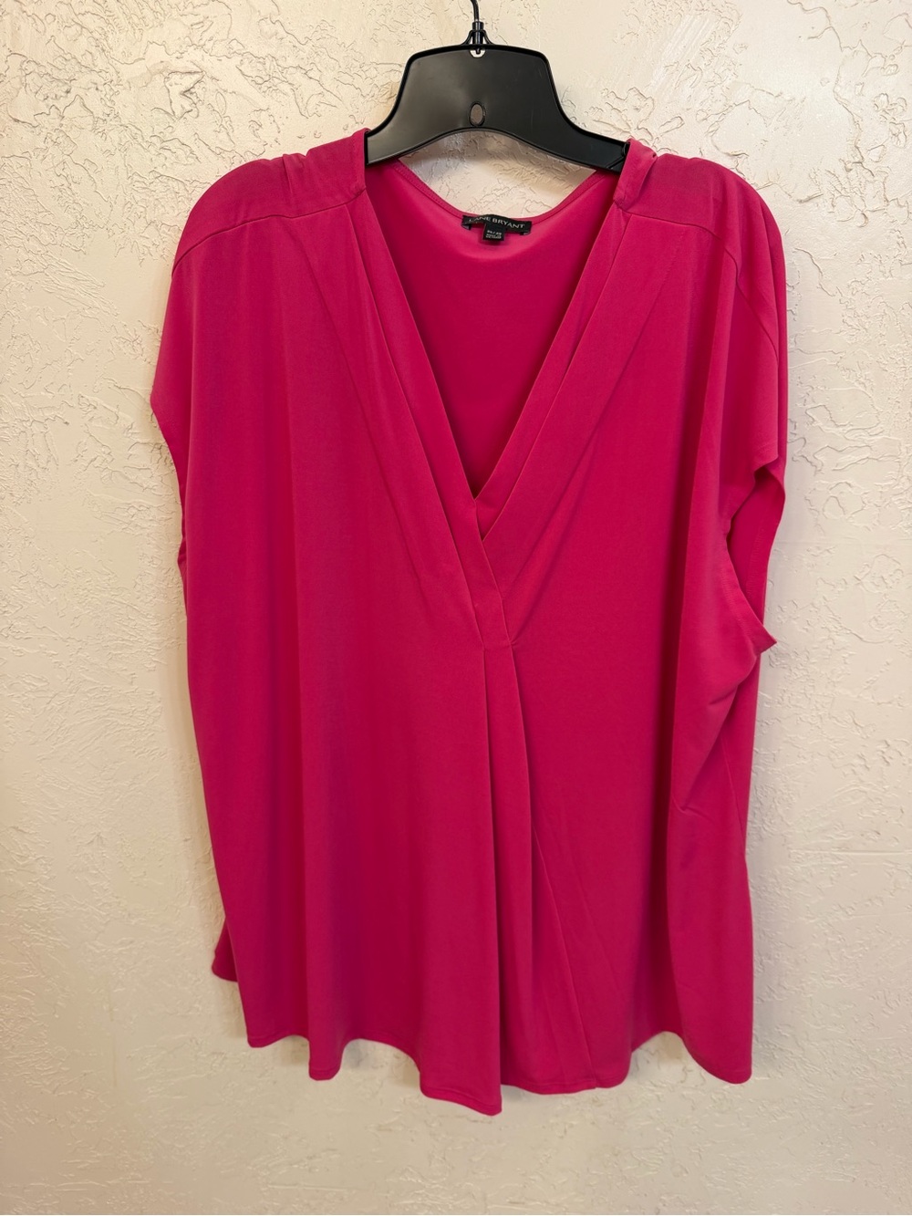 Lane Bryant Hot Pink Surplice V-Neck Blouse